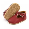 thumbnail image 1 of Baby Boys Girls Lace Up Leather Sneakers Soft Rubber Sole Infant Moccasins Newborn Oxford Loafers Anti-Slip Toddler Wedding Uniform Dress Shoes, 1 of 5