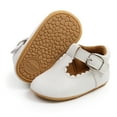 thumbnail image 1 of Baby Boys Girls Lace Up Leather Sneakers Soft Rubber Sole Infant Newborn Oxford Loafers Anti-Slip Toddler Wedding Uniform Dress Shoes, 1 of 7
