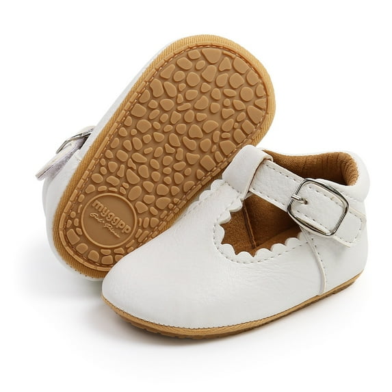 Baby Boys Girls Lace Up Leather Sneakers Soft Rubber Sole Infant Newborn Oxford Loafers Anti-Slip Toddler Wedding Uniform Dress Shoes