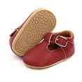 thumbnail image 1 of Baby Boys Girls Lace Up Leather Sneakers Soft Rubber Sole Infant Newborn Oxford Loafers Anti-Slip Toddler Wedding Uniform Dress Shoes, 1 of 7