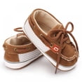 thumbnail image 1 of Baby Boys Girls Lace Up Leather Sneakers,Soft Rubber Sole Infant Oxford Loafers Moccasins Newborn Anti-Slip Toddler Shoes, 1 of 6