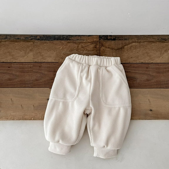 Baby Boys Girls Leg Tied Pants, Children's Solid Color Casual Pants For Outerwear Loose And Versatile Pants for 0-2Y