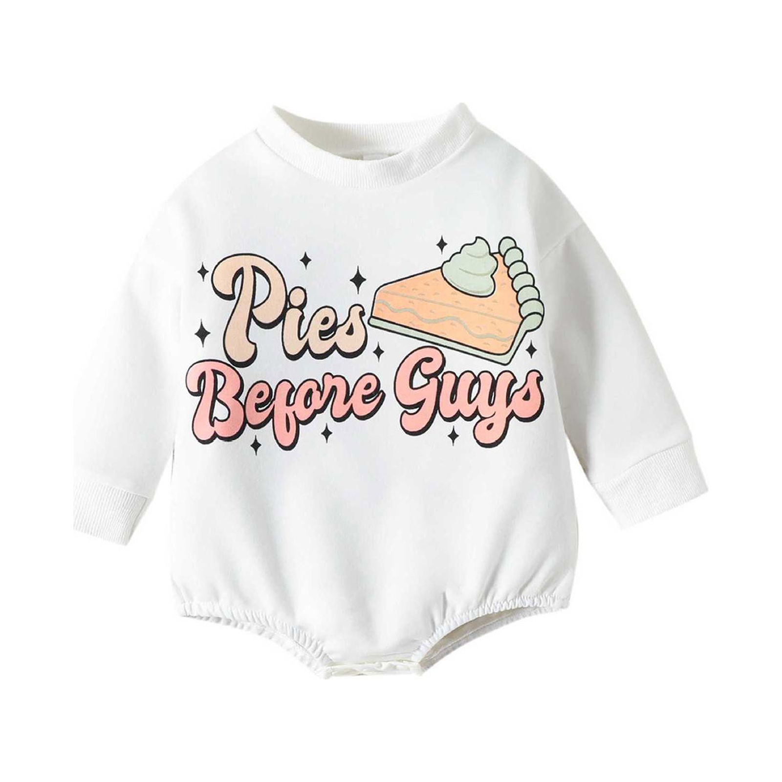 Baby Boys Girls Long Sleeve Letter Cartoon Printed Romper Clothes Cute ...