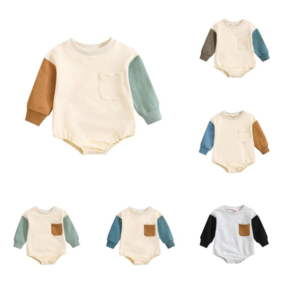 Baby Boys Girls Long Sleeve Romper Kids Fall Winter Clothes Pants for Bodysuits 12-18 Months