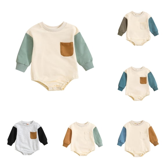 Baby Boys Girls Long Sleeve Romper Kids Fall Winter Clothes Pants for Bodysuits 3-6 Months