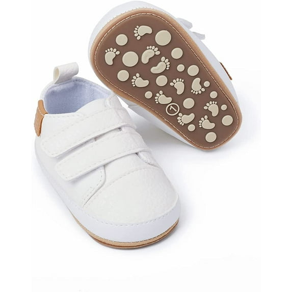 Baby Boys Girls Moccasins Oxford Sneakers PU Leather Rubber Sole Infant Loafers Anti-Slip Toddler First Walkers Crib Dress Shoes