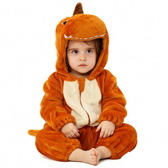Baby Boys Girls New Christmas Hooded Cartoon Animal Outfit Long Sleeve Bodysuit Baby Fall Outfit Clothes 3-6 Months