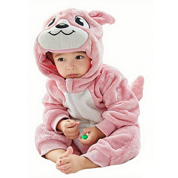 Baby Boys Girls New Christmas Hooded Cartoon Animal Outfit Long Sleeve Outwear Winter Clothes Clothes 4-5 Years