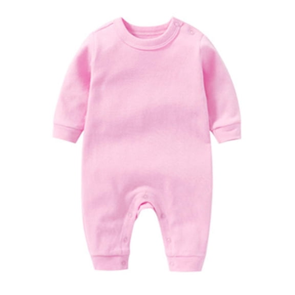 Baby Boys Girls One Piece Clothes Cotton Crew Neck Long Sleeve Newborn Jumpsuit Onesie Pullover Playsuits, 3 Months Pink