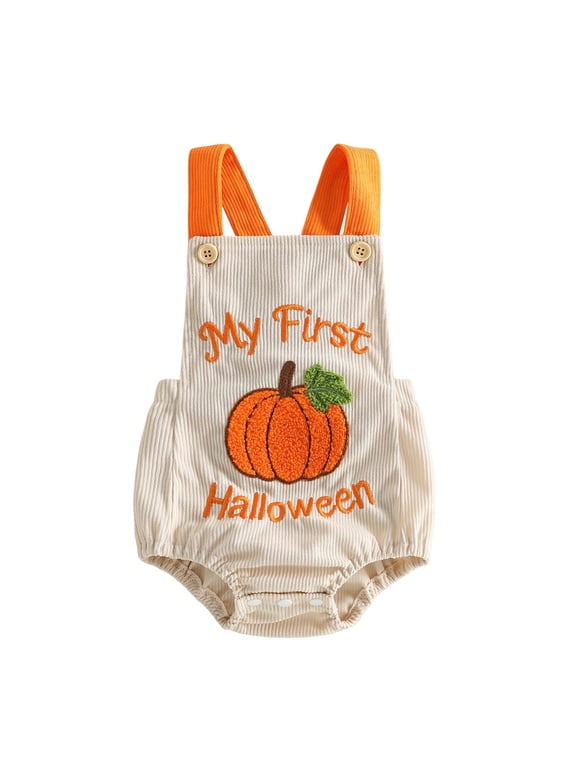 Baby Boys Girls Outfits Newborn Pumpkin Bubble Romper Infant Jumpsuit Halloween Clothes Bodysuit Cute Loose Casual Overalls