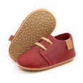 thumbnail image 1 of Baby Boys Girls Oxford Shoes Anti-slip Lace Up Sneaker PU Leather Moccasin Newborn Infant First Walker Loafer Shoes 0-18 Months, 1 of 6