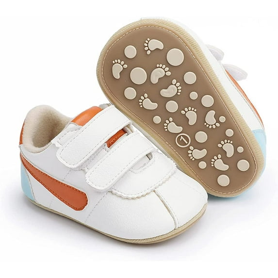 Baby Boys Girls Oxford Shoes Hard Bottom Lace Up Sneaker PU Leather Moccasin Infant Toddler First Walker Uniform Dress Loafer Shoes 3-18 Months