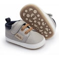 thumbnail image 1 of Baby Boys Girls Moccasins Oxford Sneakers PU Leather Rubber Sole Infant Loafers Anti-Slip Toddler First Walkers Crib Dress Shoes, 1 of 6