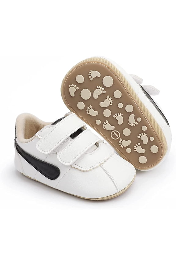 Baby Boys Girls Oxford Shoes Hard Bottom Lace Up Sneaker PU Leather Moccasin Infant Toddler First Walker Uniform Dress Loafer Shoes 3-18 Months