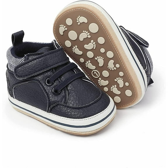 Baby Boys Girls Oxford Shoes Hard Bottom Lace Up Sneaker PU Leather Moccasin Infant Toddler First Walker Uniform Dress Loafer Shoes 3-18 Months