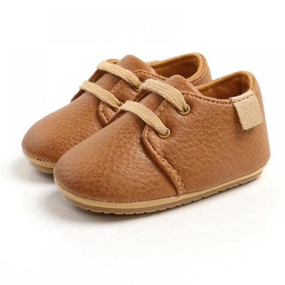 Baby Boys Girls Oxford Shoes PU Leather Soft Rubber Sole Sneakers Anti-Slip Toddler Ankle Boots Infant Walking Shoes Moccasins