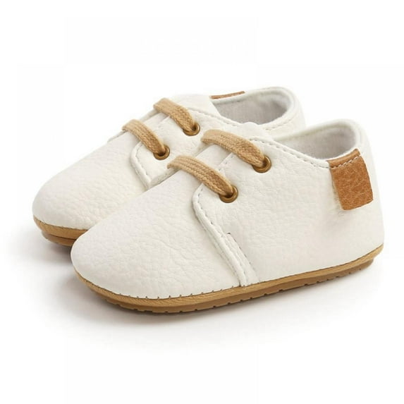 Baby Boys Girls Oxford Shoes PU Leather Soft Rubber Sole Sneakers Anti-Slip Toddler Ankle Boots Infant Walking Shoes Moccasins