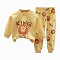 thumbnail image 1 of Baby Boys Girls Pajama Sets Toddler Long Sleeve Sleepwear Sets Rayon from Bamboo Pajamas Sets PJs 6-12 Months 12-24 Months 2t 3t 4t 5t 6t 7t 8t 9t Children(Yellow,5-6 Years), 1 of 4