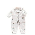 thumbnail image 1 of Baby Boys Girls Pajamas Cotton Comfort 2 Piece Sleepwear Jammies Button down Shirt Pants Long Sleeve Loungewear Set, 1 of 4