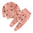 thumbnail image 1 of Baby Boys Girls Pajamas Set Cotton Soft Long Sleeve Sleepwear Shoulder Button Closure T-Shirt and Long Pants Outfit 2Pcs for Infant Toddler, 1 of 2