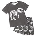 thumbnail image 1 of Baby Boys Girls Pajamas Sleepwear Set Carrot Tee Shorts 6-7 Years 7-8 Years 8-9 Years Breathable Cotton Blend Short Sleeve School Day Comfortable Fit (7-8Years,Dark Gray), 1 of 6