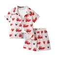thumbnail image 1 of Baby Boys Girls Pajamas Sleepwear Set Cartoon Crew Neck Tee Shorts 4-5 Years 5-6 Years 6-7 Years Cotton Jersey Pullover Beach Vacation Skin Friendly (5 Years,White), 1 of 6