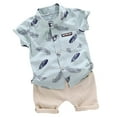 thumbnail image 1 of Baby Boys Girls Pajamas Sleepwear Set Letter Tee Shorts 12-18 Months 18-24 Months 2-3 Years Breathable Soft Cotton 2Pcs Home Lounge Gift Ready (6-12 Months,Green), 1 of 9