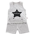 thumbnail image 1 of Baby Boys Girls Pajamas Sleepwear Set Letter Tee Shorts 12-18 Months 18-24 Months 2-3 Years Premium Cotton Tagless Design Daily Wear Machine Washable (3-4 Years,Grey), 1 of 4