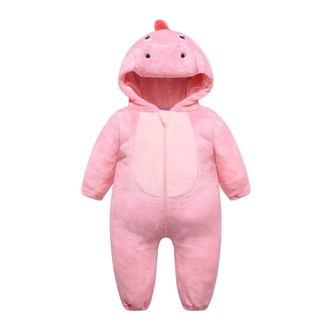 Baby Animal Costume, Plush Hooded Fleece Jumpsuit for Infant Toddler Boys and Girls, Halloween Cosplay