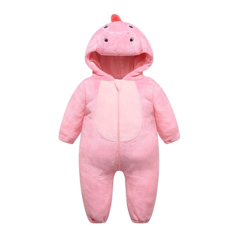 Baby Animal Costume, Plush Hooded Fleece Jumpsuit for Infant Toddler Boys and Girls, Halloween Cosplay