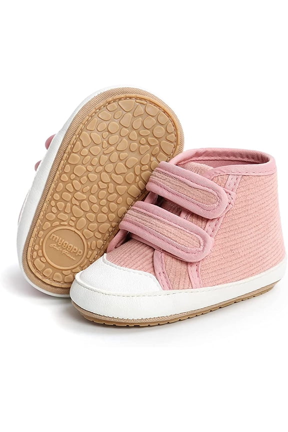 Baby Boys Girls Pu Leather Hard Bottom Walking Sneakers Toddler Rubber Sole First Walkers Infant Cartoon Slippers Crib Shoes