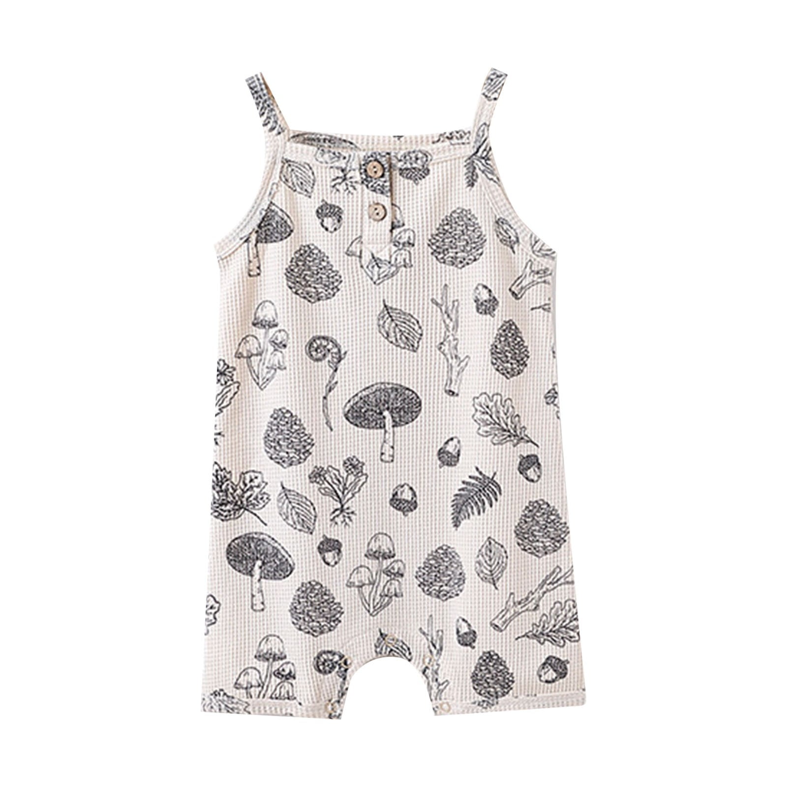 Baby Boys & Girls Romper Suspenders Check Jumpsuit Button Pajamas