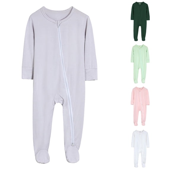 Baby Boys Girls Rompers Footed Pajamas Zipper Long Sleeve Sleeper Jumpsuit Baby Boy Rompers 18-24 Months 0-3 Months