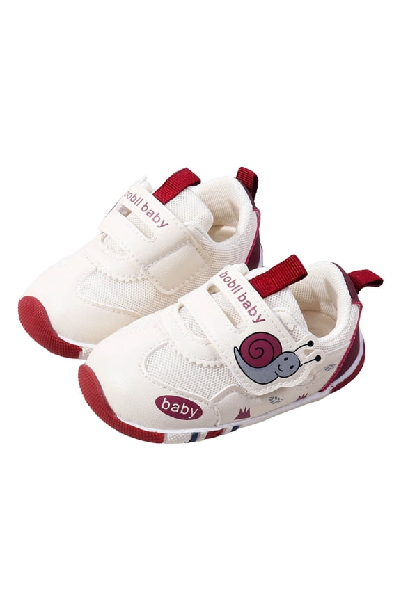 Baby Boys Girls Shoes Cute Cartoon Print Flat Shoes Casual Nonslip First Walking Shoes Toddler Crib Shoes Red 6 Infant