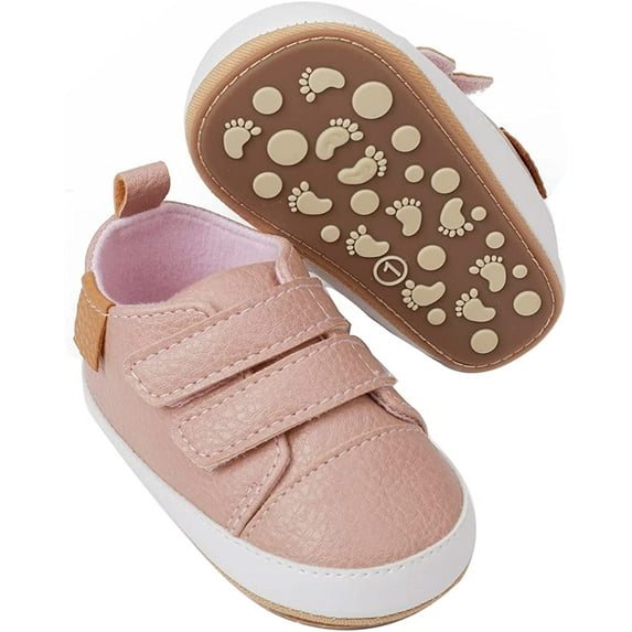 Baby Boys Girls Shoes Lace Up Leather Infant Sneakers Non Slip Rubber Sole Newborn Loafers Toddler First Walker Crib Shoes