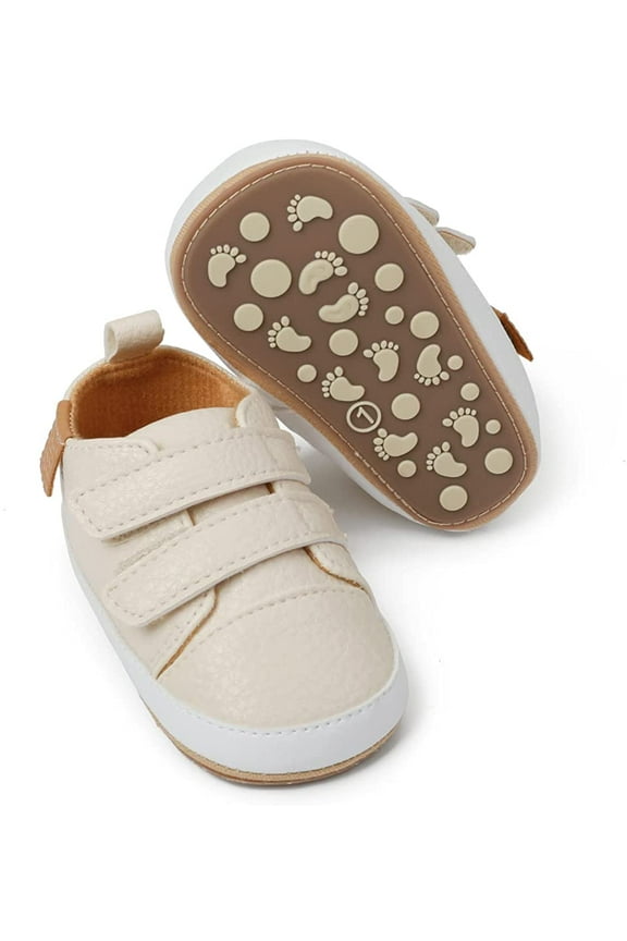 Baby Boys Girls Shoes Lace Up Leather Infant Sneakers Non Slip Rubber Sole Newborn Loafers Toddler First Walker Crib Shoes