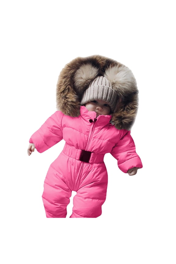 Baby Boys Girls Snow Suits Toddler Winter Jumpsuit Outwear for Toddler Winter Warm Outfits Warm Windproof Long Sleeve Baby Girl Winter Clothes for Toddler Girls 6-9 Months