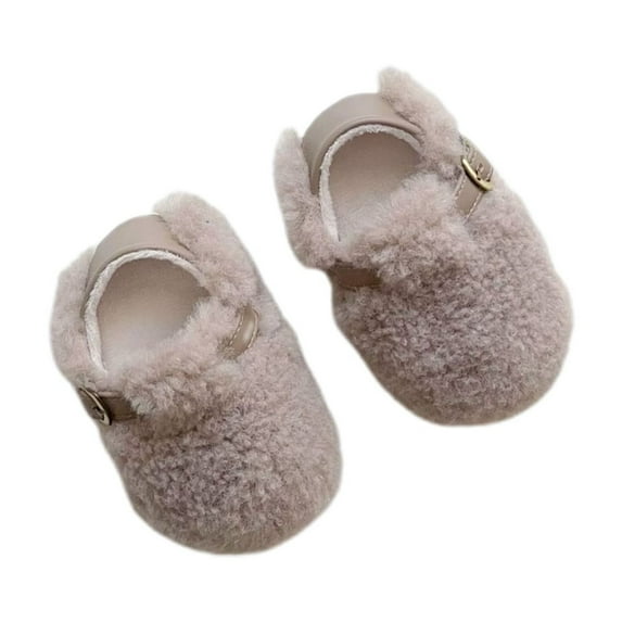Baby Boys Girls Soft Plush Slippers Animal Boots Toddler Infant Crib Shoes Winter House Shoes,Color:Grey,Size:0-3 Months