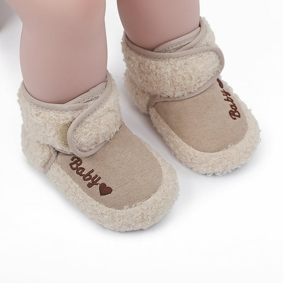 Baby Boys Girls Soft Plush Snow Boots Warm Cotton First Walkers Shoes