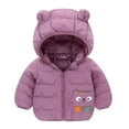 thumbnail image 1 of Baby Boys Girls Solid Color 3D Ears Hooded Jacket Winter Warm Coat Zip Snowsuits, 1 of 6