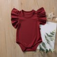 thumbnail image 1 of Baby Boys Girls Solid Ruffle Romper Bodysuit Clothes Outfits, 1 of 5
