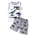 thumbnail image 1 of Baby Boys Girls Summer Outfit Set Cartoon Polo Shirt Shorts 12-18 Months 18-24 Months 2-3 Years Cotton Jersey Pullover Daily Wear Skin Friendly (18-24 Months,White), 1 of 6