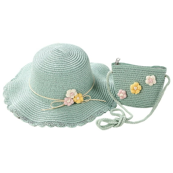 Baby Boys Girls Sun Hat with UPF 50+ Outdoor Adjustable Toddler Beach Hat with Wide Brim Bucket Hats for Kids Straw Hat Hat Sun + Sunscreen Sunshade Children Flower Straw Beach Girls Bag Kids Hat