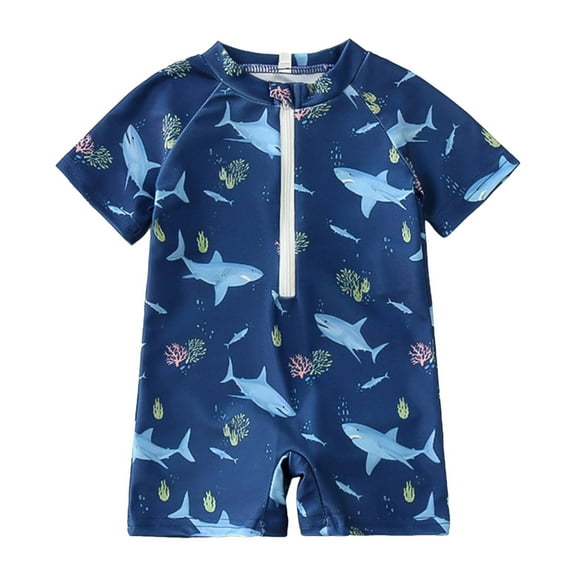 Baby Boys Girls Swimsuit Rash Guard One Piece Toddler Bathing Suit Swimwear Sunsuit UPF 50+ 6-36 Months 12 Month Swimsuit Boys Blue 6-12 Months