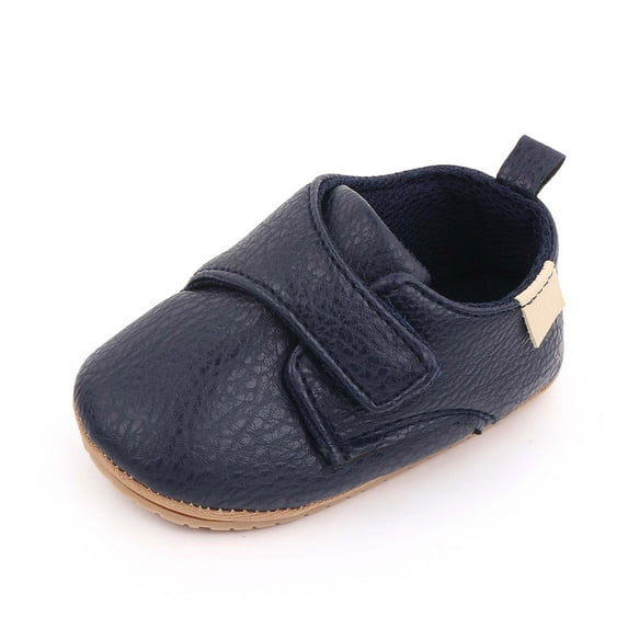 Baby Boys Girls TPR Leather Hard Bottom Walking Sneakers Toddler Rubber Sole First Walkers Infant Cartoon Crib Shoes