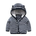 thumbnail image 1 of Baby Boys Girls Toddler Hooded Jacket Fleece Hoodie Winter Warm Solid Color Coat Cute Bear Ear Sweater Thick Clothes, 1 of 4