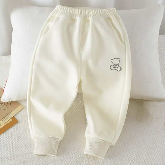 Baby Boys Girls Toddler Sweatpants 2T Elastic Waist Drawstring Baby Pants with Pockets Comfortable Cinch Bottom Sweatpants Solid Color Active Jogger Trousers