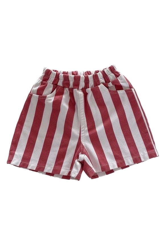 Baby Boys Girls Unisex Shorts Summer Cotton Everyday Bottoms Boys Summer Casual Striped Color Shorts Toddler Baby Thin Lightweight Outdoor Play Short Pants,Red,80/(9-12 Months)