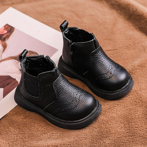 Baby Boys Girls Walking Shoes Fall Winter Thick Warm Lightweight Comfortable Fashion Infant Oxford Dress Shoe Loafers Brogue Flats for First Steps Walkers