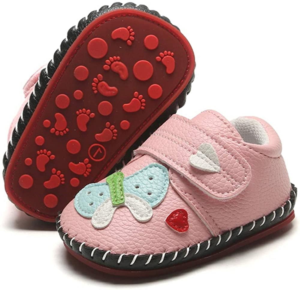 Baby Boys Girls Walking Shoes Hard Bottom Non Slip PU Leather Outdoor Sneaker Infant Carton Slipper Toddler First Walker Crib Shoes 3 18 Months